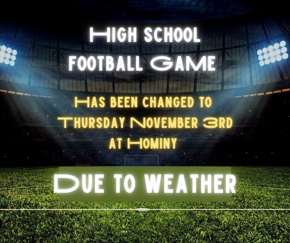 High School Football Changed to Thursday