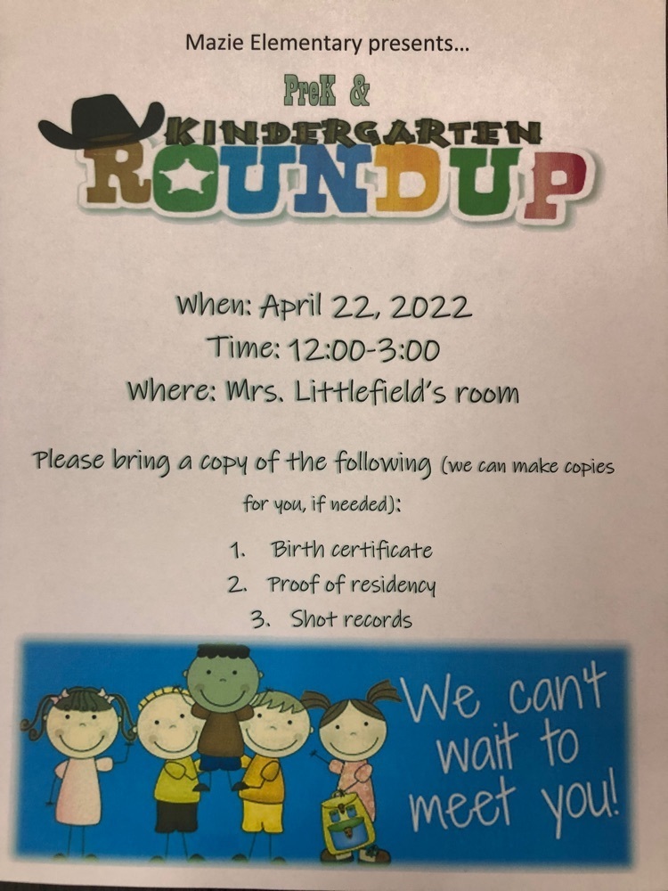 Mazie Elementary Pk/K Round Up Information