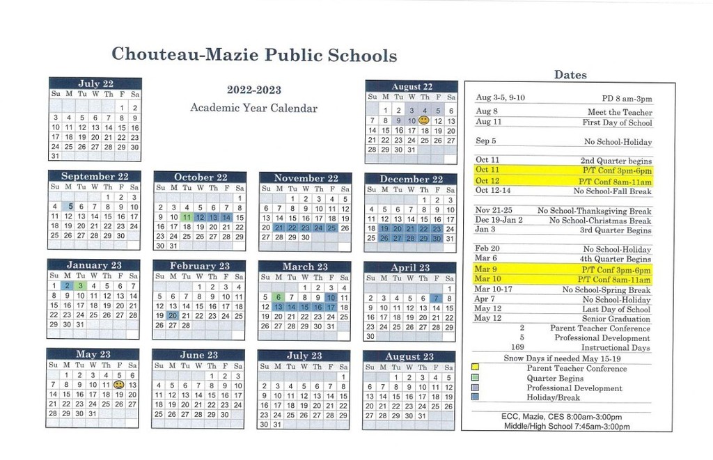 Academic Year Calendar 22-23