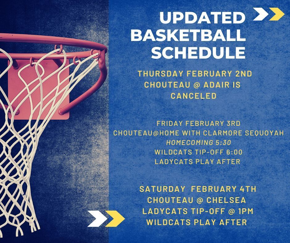 Updated Basketball Schedule 